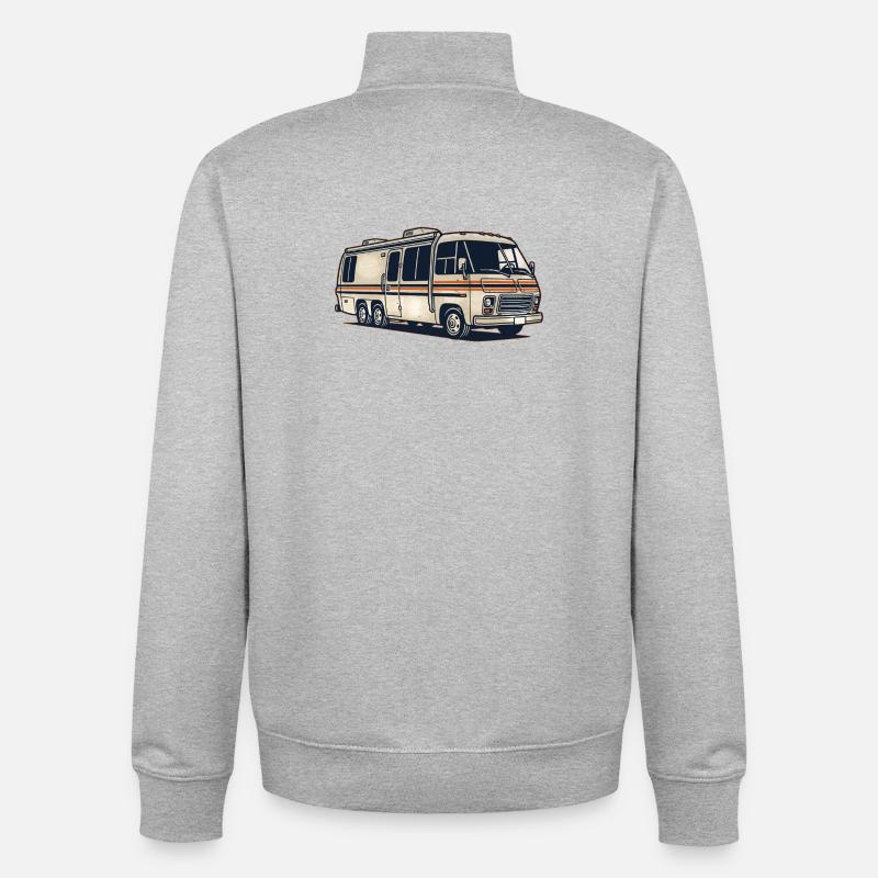 Ma maison a des roues - Sweat zippé unisexe en coton bio Stanley/Stella - gris chiné