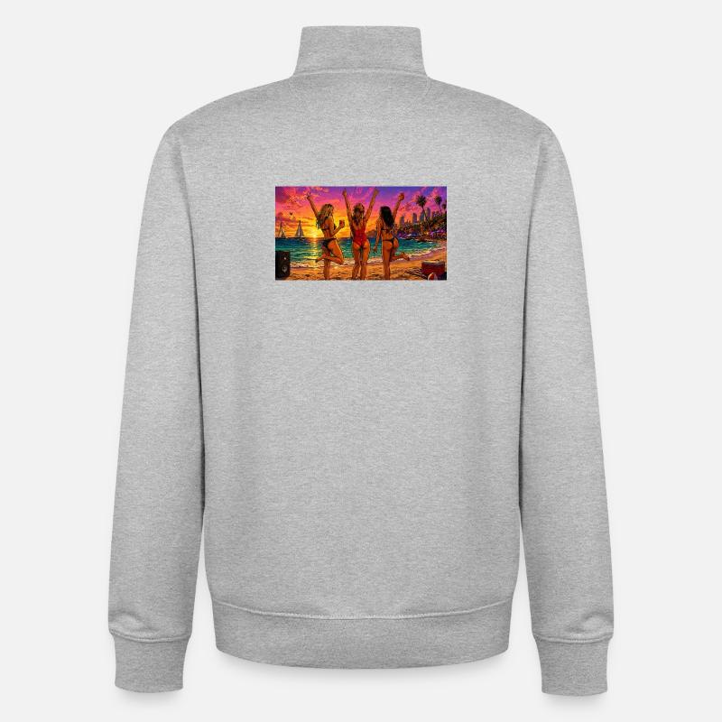 Ocean Mood - Unisex Organic Zip Sweatshirt by Stanley/Stella - heather grey