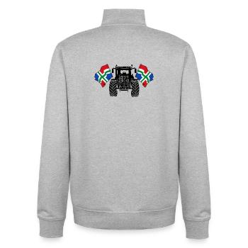 Groningen_Tractor_Pride - Unisex Organic Zip Sweatshirt von Stanley/Stella - Grau meliert - Hinten - AI Model Male 185 light (185cm)