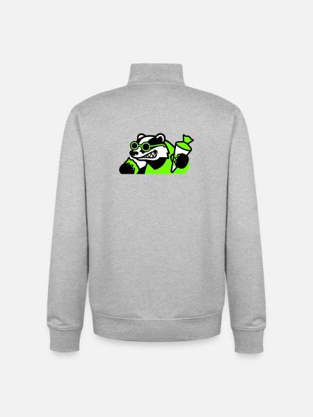 Cool Badger Back to School Icon - Unisex Organic Zip Sweatshirt by Stanley/Stella - heather grey