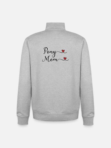 Pony Mama - Unisex Organic Zip Sweatshirt von Stanley/Stella - Grau meliert