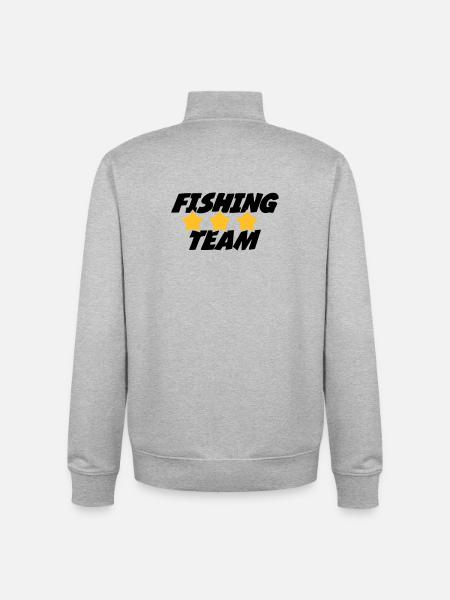 Fishing Team - Sweat zippé unisexe en coton bio Stanley/Stella - gris chiné