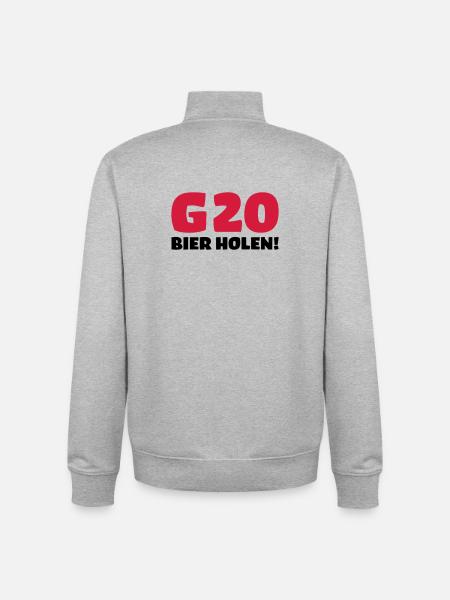 Bier holen Humor - Unisex Organic Zip Sweatshirt von Stanley/Stella - Grau meliert