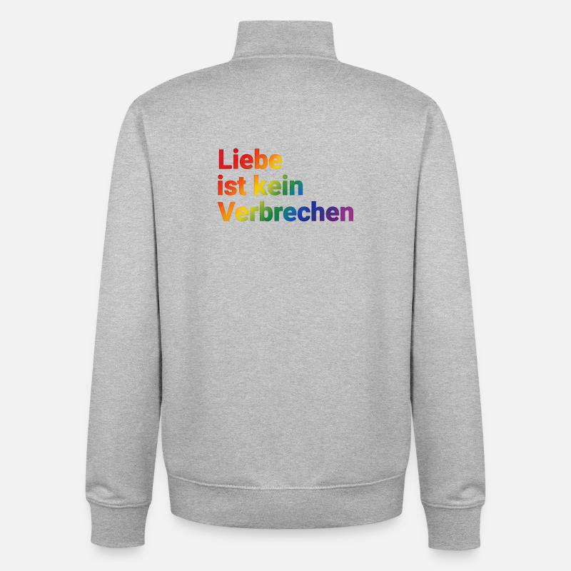 Liebe ist kein Verbrechen Regenbogen - Unisex Organic Zip Sweatshirt von Stanley/Stella - Grau meliert