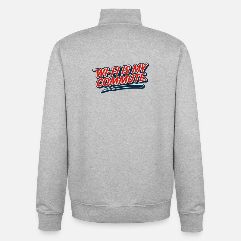 WLAN-Pendel, Hausaufgabe, Humor-Nerd, - Unisex Organic Zip Sweatshirt von Stanley/Stella - Grau meliert