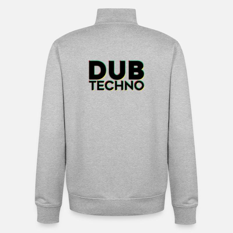 Résumé néon Dub Techno - Sweat zippé unisexe en coton bio Stanley/Stella - gris chiné