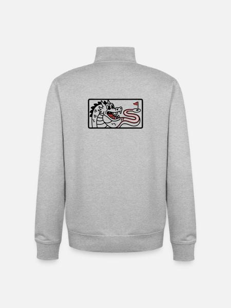 Minigolf Retro Cartoon Golfball JGA Team - Unisex Organic Zip Sweatshirt by Stanley/Stella - heather grey
