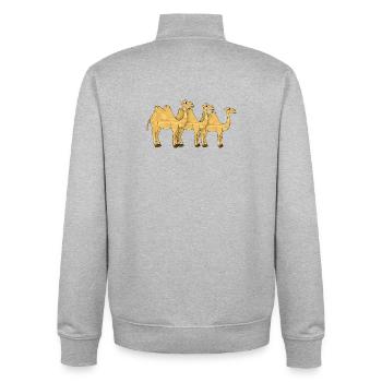 Camels - Unisex Organic Zip Sweatshirt by Stanley/Stella - heather grey - Back - AI Model Male 185 light (185cm)