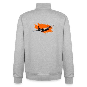 An-12 - Unisex Organic Zip Sweatshirt von Stanley/Stella - Grau meliert - Hinten - AI Model Male 185 light (185cm)
