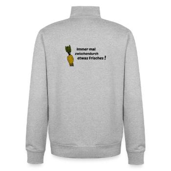 Always something fresh - Unisex Organic Zip Sweatshirt by Stanley/Stella - heather grey - Back - AI Model Male 185 light (185cm)