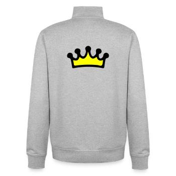 Crown Symbol - Unisex Organic Zip Sweatshirt by Stanley/Stella - heather grey - Back - AI Model Male 185 light (185cm)