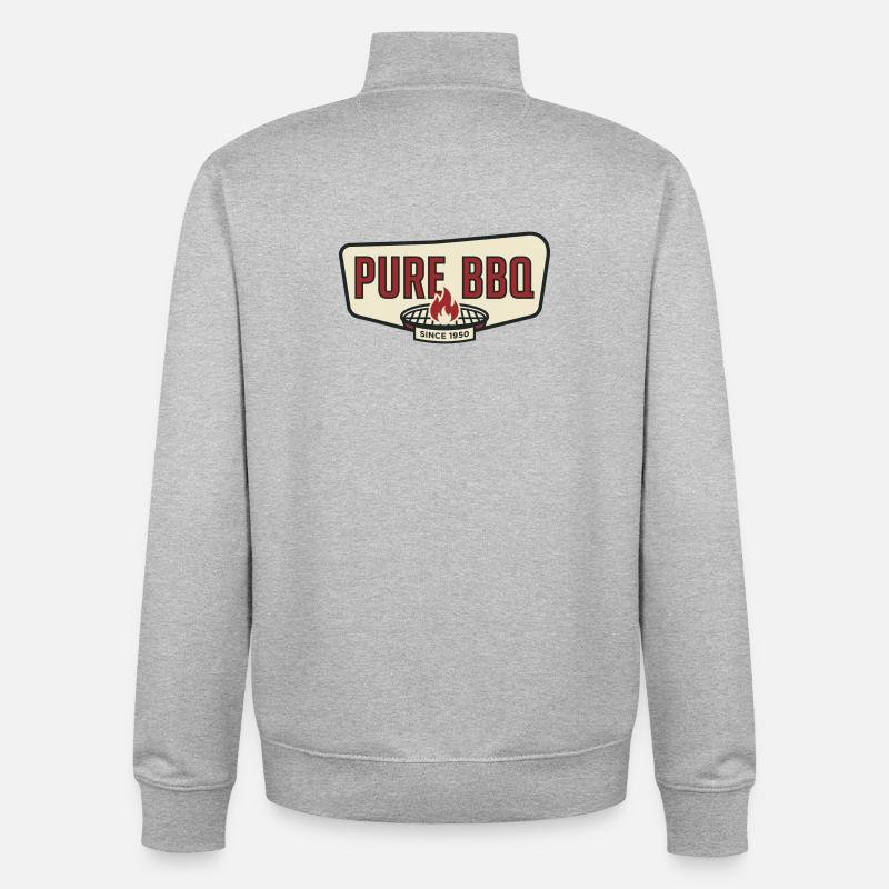 Pure Barbecue Retro Pitmaster Grill - Unisex Organic Zip Sweatshirt von Stanley/Stella - Grau meliert