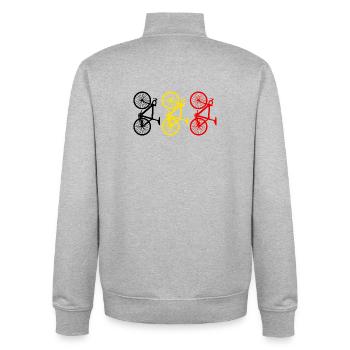 Cycling Belgium - Sweat zippé unisexe en coton bio Stanley/Stella - gris chiné - Dos - AI Model Male 185 light (185cm)