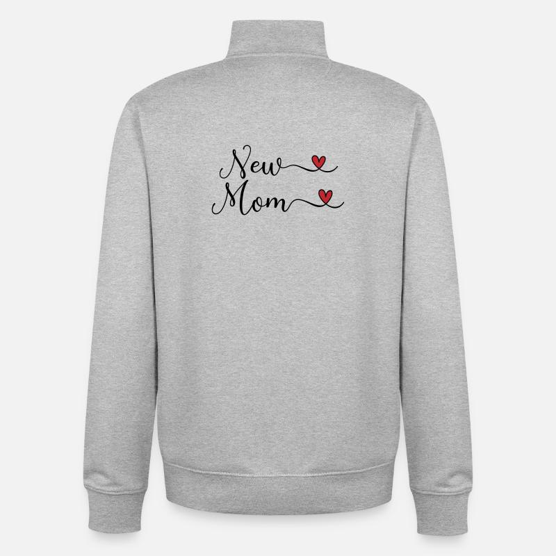 Nouvelle maman - Sweat zippé unisexe en coton bio Stanley/Stella - gris chiné