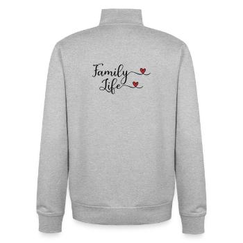 Famille - Sweat zippé unisexe en coton bio Stanley/Stella - gris chiné - Dos - AI Model Male 185 light (185cm)