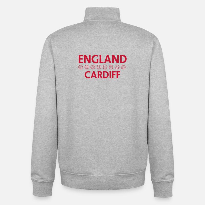 Blason de football d’Angleterre Cardiff - Sweat zippé unisexe en coton bio Stanley/Stella - gris chiné