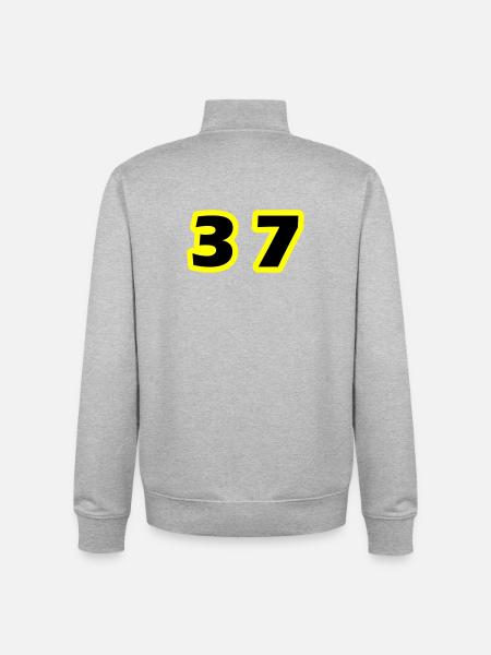 37 Number symbol - Unisex Organic Zip Sweatshirt by Stanley/Stella - heather grey