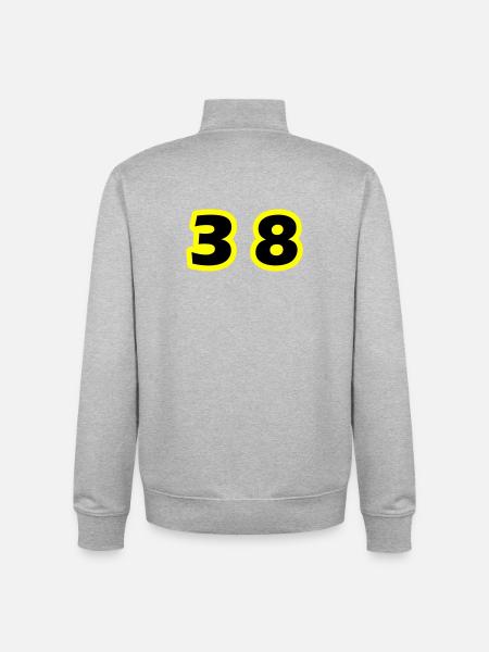 38 Number symbol - Unisex Organic Zip Sweatshirt by Stanley/Stella - heather grey