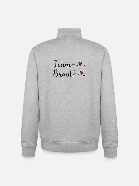 Team Braut mit Herz - Unisex Organic Zip Sweatshirt von Stanley/Stella - Grau meliert