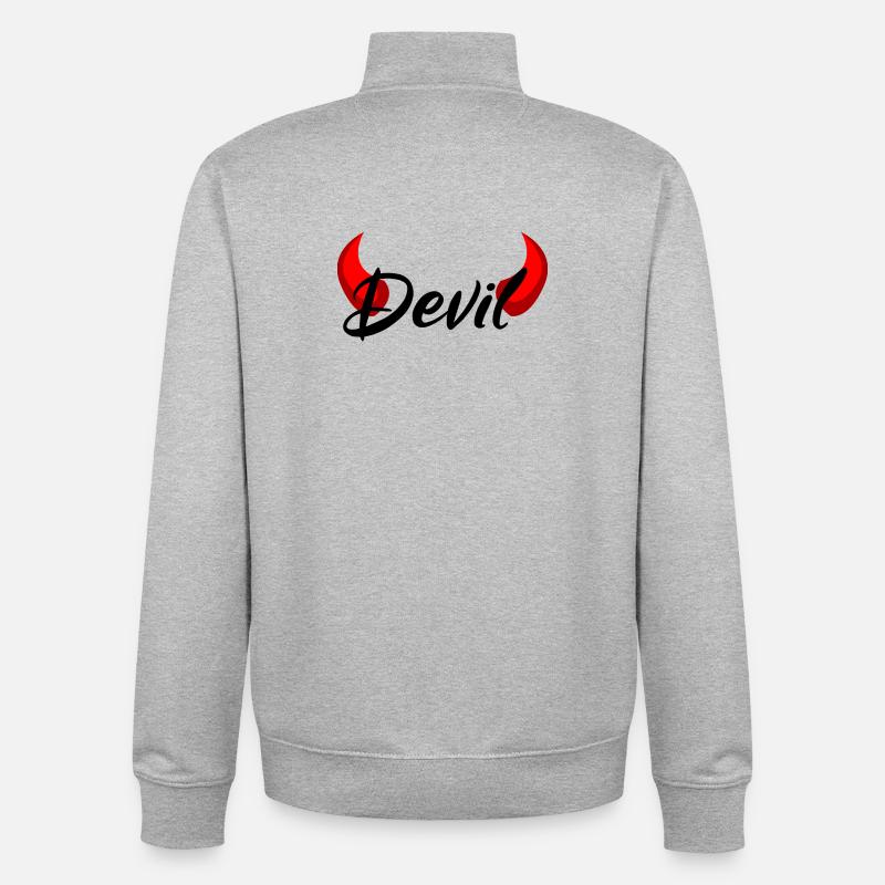 Ich bin ein Teufel - Devil - Unisex Organic Zip Sweatshirt von Stanley/Stella - Grau meliert