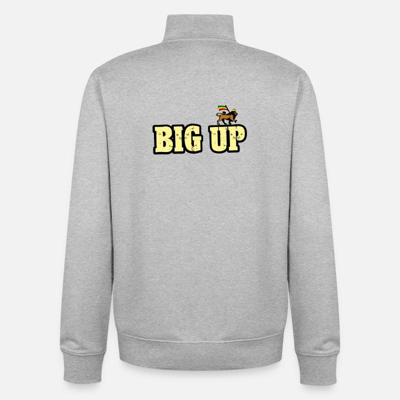 Dub Reggae Big Up - Sweat zippé unisexe en coton bio Stanley/Stella - gris chiné