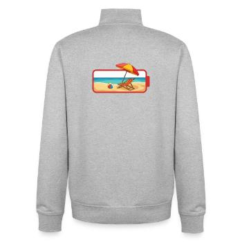 Summer Beach Umbrella Chair - Unisex Organic Zip Sweatshirt by Stanley/Stella - heather grey - Back - AI Model Male 185 light (185cm)