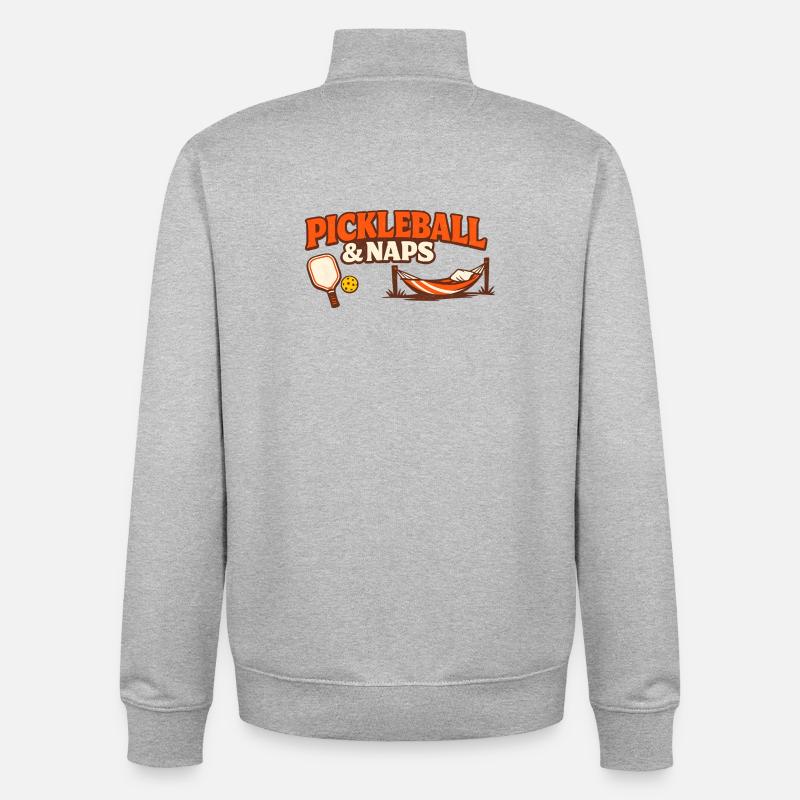 Pickleball & Naps - Unisex Organic Zip Sweatshirt von Stanley/Stella - Grau meliert