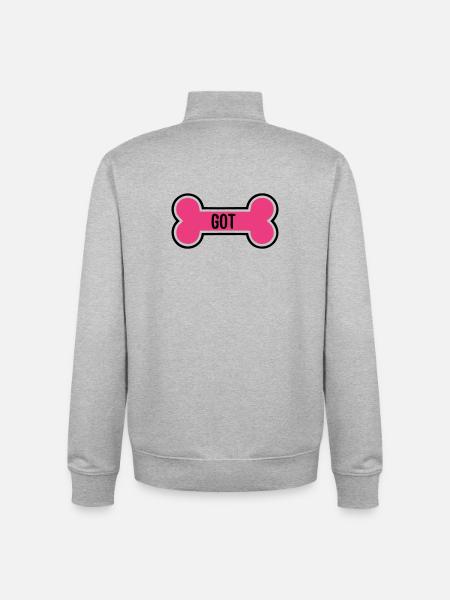 Maman chiot chiot à la clavicule - Sweat zippé unisexe en coton bio Stanley/Stella - gris chiné