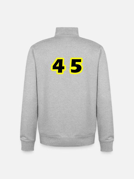 45 Number symbol - Unisex Organic Zip Sweatshirt by Stanley/Stella - heather grey