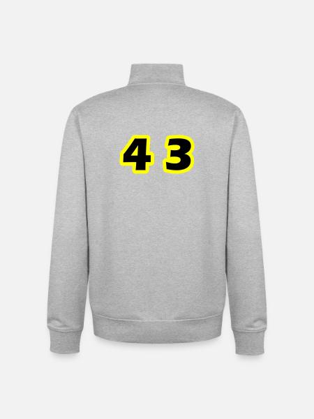 43 Number symbol - Unisex Organic Zip Sweatshirt by Stanley/Stella - heather grey
