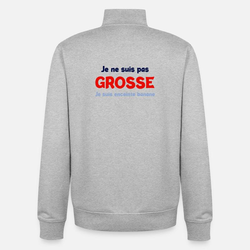 Pas grosse enceinte - Sweat zippé unisexe en coton bio Stanley/Stella - gris chiné