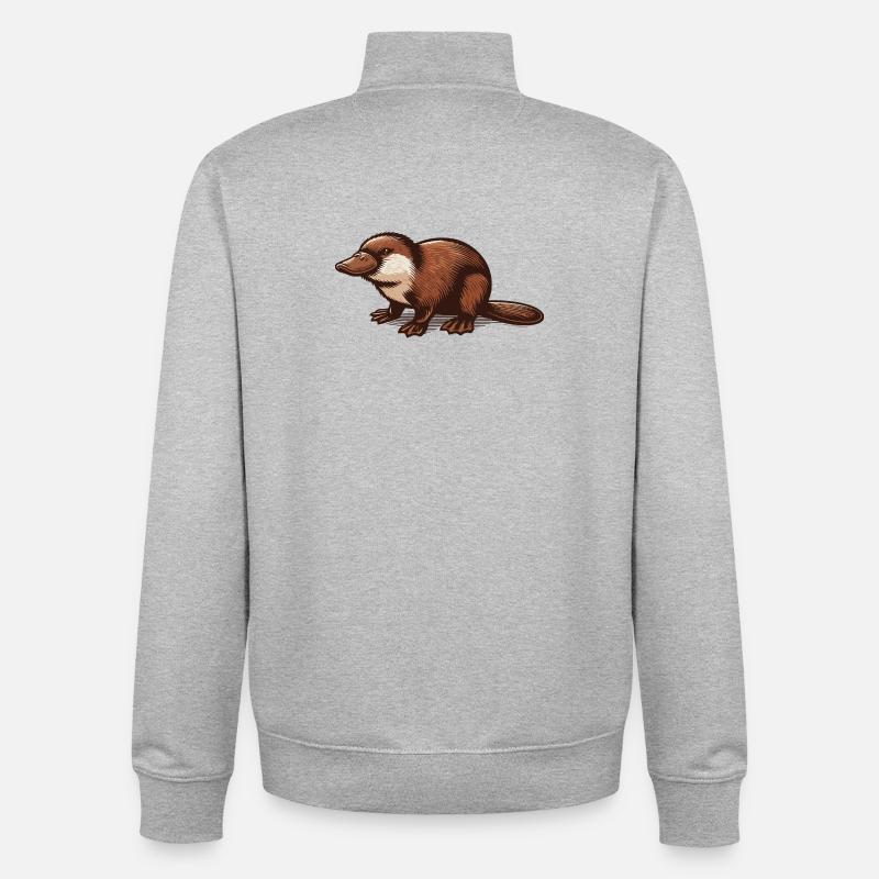 Schnabeltier - Unisex Organic Zip Sweatshirt von Stanley/Stella - Grau meliert
