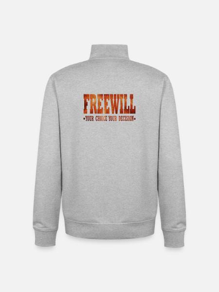 FreeWill - Unisex Organic Zip Sweatshirt by Stanley/Stella - heather grey
