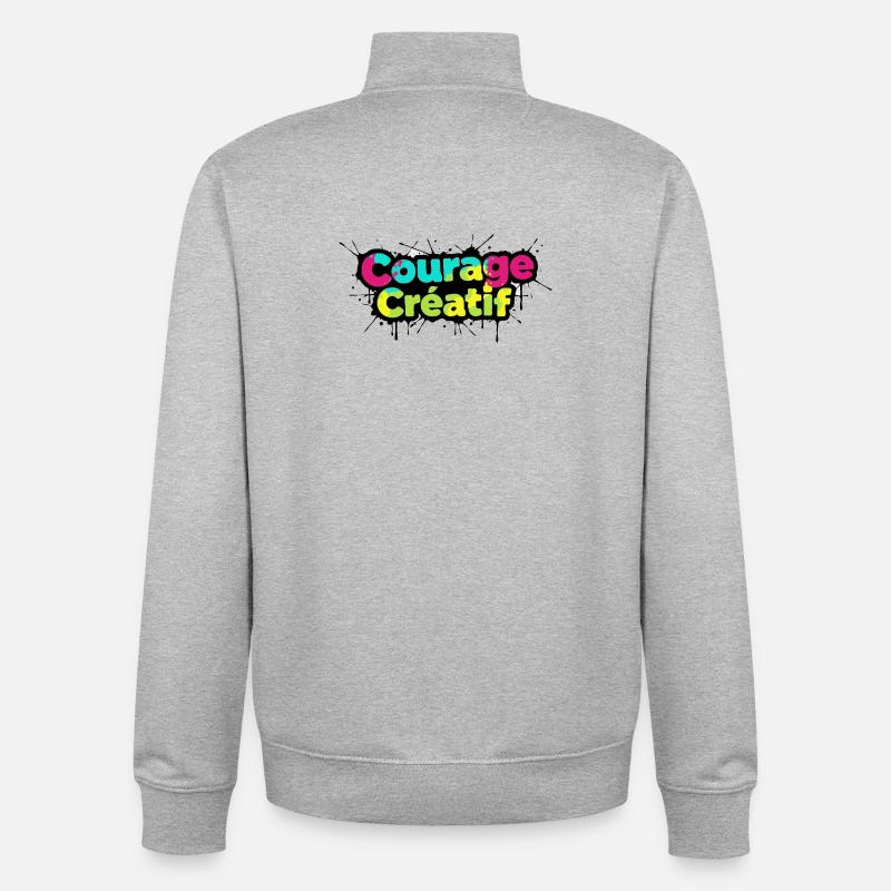 Courage Créatif Bunte Typografie - Unisex Organic Zip Sweatshirt von Stanley/Stella - Grau meliert
