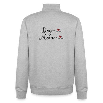 Chiens Maman - Sweat zippé unisexe en coton bio Stanley/Stella - gris chiné - Dos - AI Model Male 185 light (185cm)