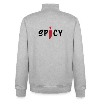 Style alimentaire minimaliste au piment épicé - Sweat zippé unisexe en coton bio Stanley/Stella - gris chiné - Dos - AI Model Male 185 light (185cm)