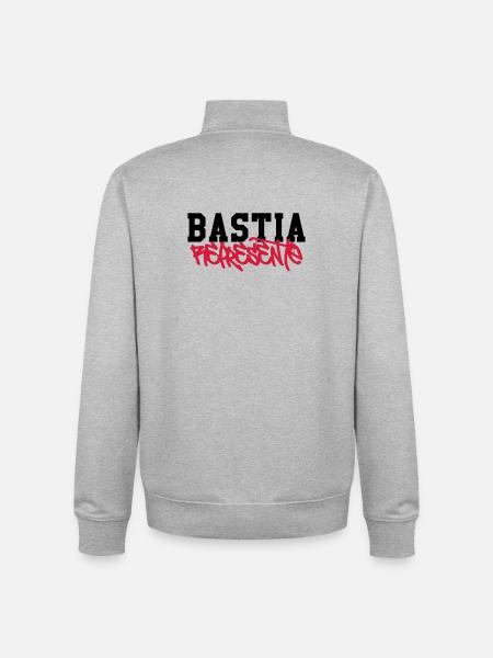 Bastia Représente - Sweat zippé unisexe en coton bio Stanley/Stella - gris chiné