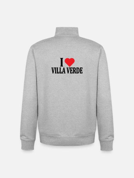 J’adore Villa Verde t-shirt Sardaigne - Sweat zippé unisexe en coton bio Stanley/Stella - gris chiné