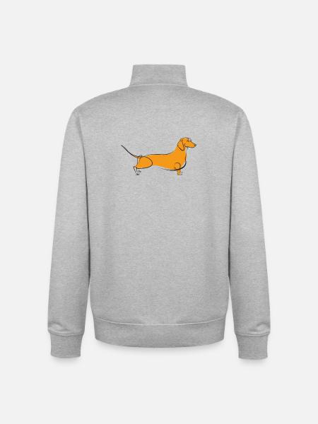 Gamme teckel - Sweat zippé unisexe en coton bio Stanley/Stella - gris chiné