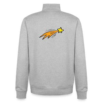 Star Trail Neon Rocket - Unisex Organic Zip Sweatshirt by Stanley/Stella - heather grey - Back - AI Model Male 185 light (185cm)