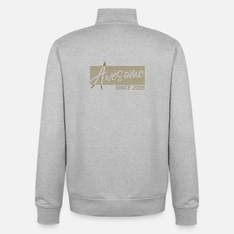 Awesome Since 2006 - Unisex Organic Zip Sweatshirt von Stanley/Stella - Grau meliert
