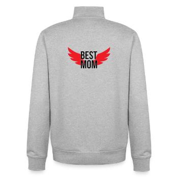 Best Mom - Mother's Day - Unisex Organic Zip Sweatshirt by Stanley/Stella - heather grey - Back - AI Model Male 185 light (185cm)