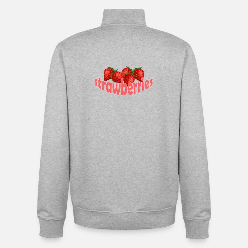 STRAWBEERIES - Unisex Organic Zip Sweatshirt von Stanley/Stella - Grau meliert