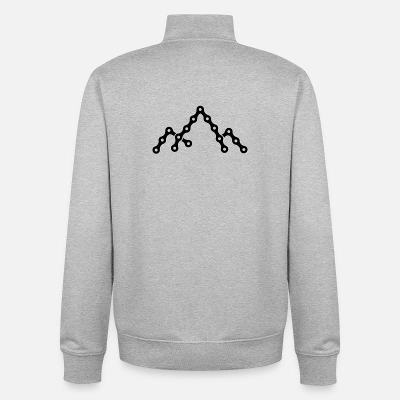 Fahrradkette mit Bergsilhouette - Unisex Organic Zip Sweatshirt von Stanley/Stella - Grau meliert