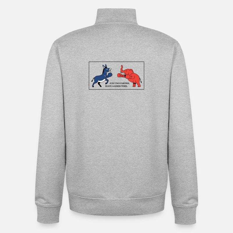 Das Parteien-Duell - Unisex Organic Zip Sweatshirt von Stanley/Stella - Grau meliert