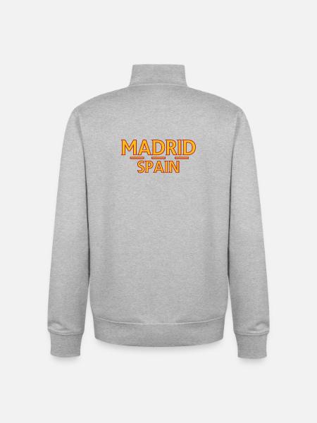 Madrid – Spain - Unisex Organic Zip Sweatshirt by Stanley/Stella - heather grey