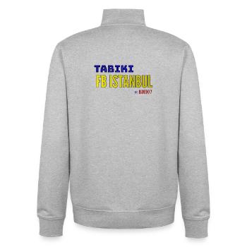 TABIKI FB ISTANBUL Kontrast-Design - Unisex Organic Zip Sweatshirt von Stanley/Stella - Grau meliert - Hinten - AI Model Male 185 light (185cm)