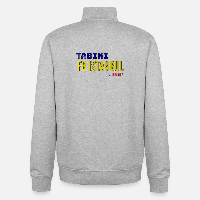 TABIKI FB ISTANBUL Contrast Design - Sweat zippé unisexe en coton bio Stanley/Stella - gris chiné