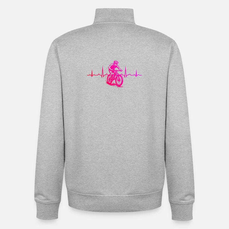 Statement for all mountain bikers - Unisex Organic Zip Sweatshirt by Stanley/Stella - heather grey