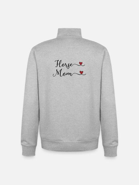 Pferde Mama - Unisex Organic Zip Sweatshirt von Stanley/Stella - Grau meliert